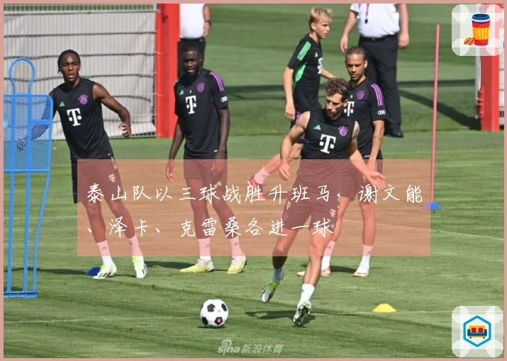 泰山队以三球战胜升班马，谢文能、泽卡、克雷桑各进一球